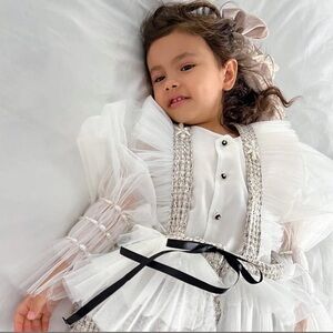 Petite Maison Kids Vera Tweed Blouse & Skirt Set 5t